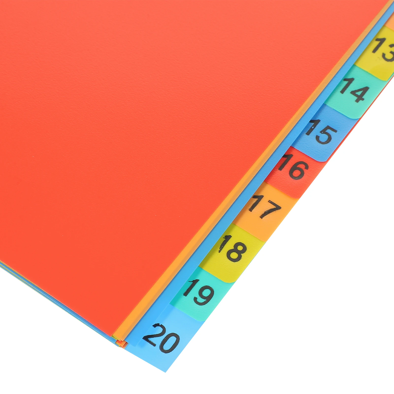 

20 Sheets Index Page Divider Plastic Pagination Paper A4 11 Holes Binder Folder Round File Tabs Supply