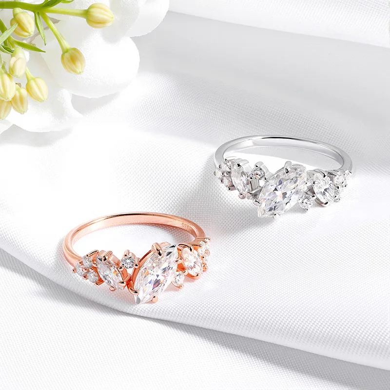 

Wedding Ring for Women 1.84cttw Marquise Cut Moissanite Luxury Quality Sterling Silver 925 Lab Diamond Band Certified