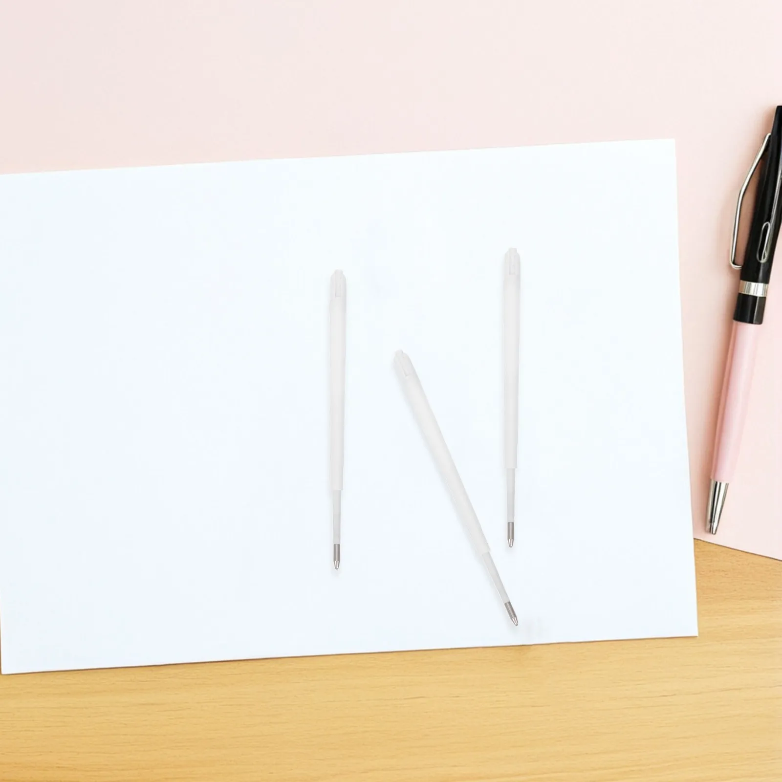 

100 шт. пластиковых сменных стержней для шариковых ручек, синие, высокой емкости, быстросъемные, для универсальных шариковых ручек, канцелярские товары