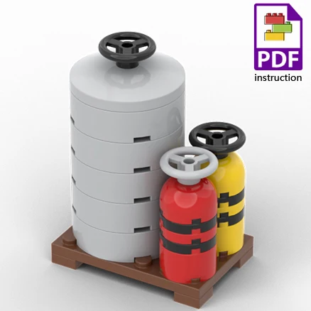 MOC Brandstof Gas Tank Bouwstenen Kit Wijnvaten Goederen Container Heftruck Bakstenen Speelgoed Jongens Cadeau