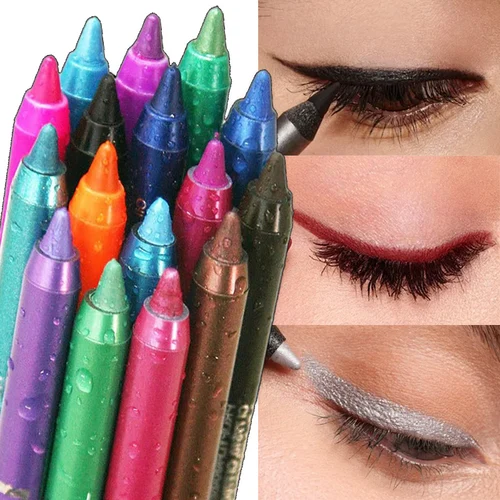 Imagen 2 del producto Lápiz delineador de ojos con purpurina de larga duración, resistente al agua, alto pigmento, verde, marrón, sombra de ojos suave, lápiz delineador de ojos, maquillaje de ojos a la moda para mujer