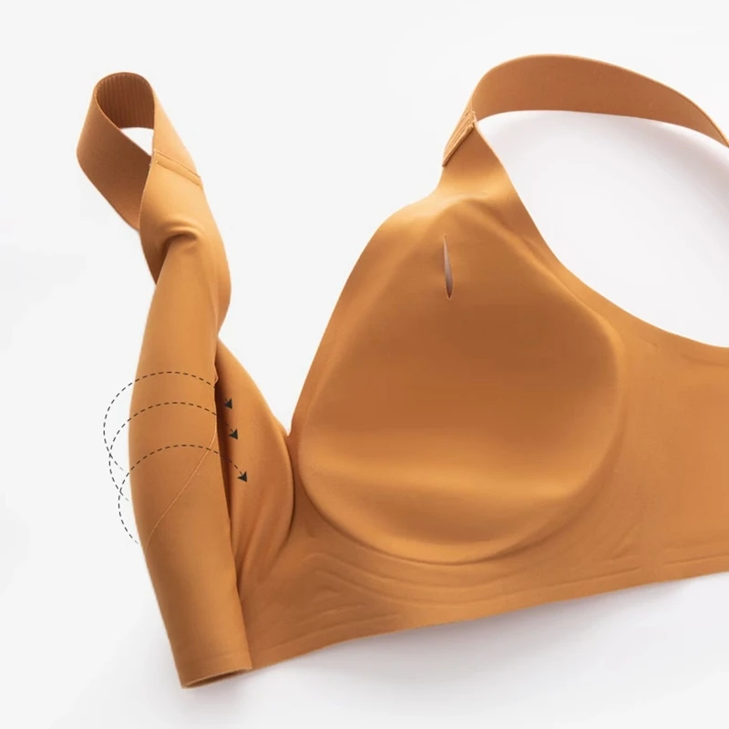 Soutien-gorge anti-affaissement sans couture pour femmes, sous-vêtements grande taille, sans anneau en acier, bonnet complet, brassière, gros seins, petit spectacle, lingerie, nouveau, 2025