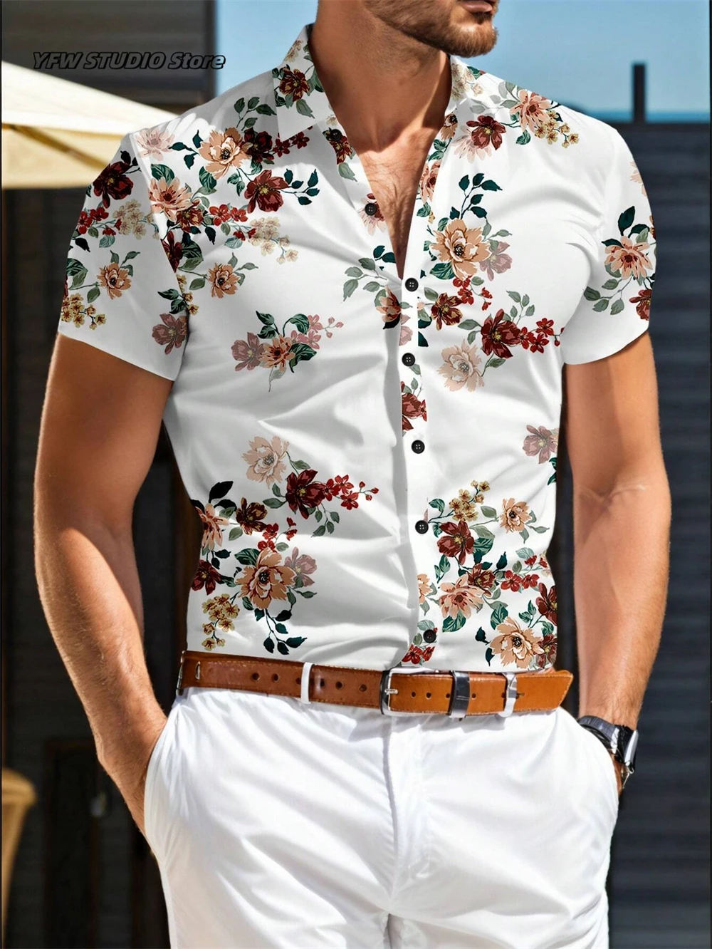 Camisa con estampado 3D de estilo lujoso, camisa holgada informal para hombre, camisa de manga corta de verano para hombre, Tops estampados de talla grande S-5xl