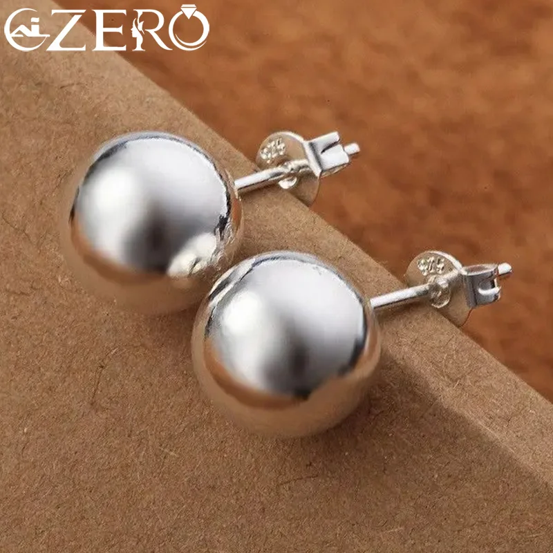 925 Sterling Silver classic 8mm 10MM beads studs Earrings for Women Fashion Christmas gifts Street all-match party Jewelry