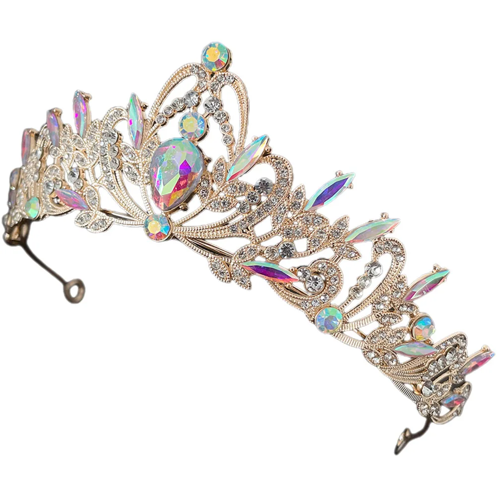 

Crown Hair Accessory Tiaras Rhinestone Bridal Decor Kids Headdress Little Girls Birthday Elegant Vintage Zinc Alloy Diamonds