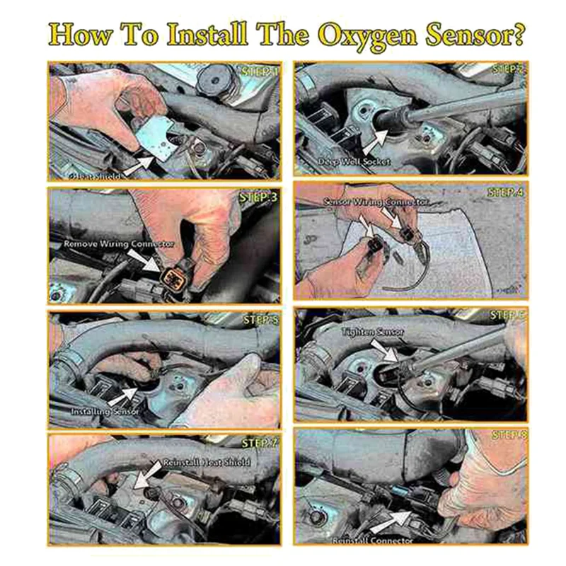 Набор из 4 датчиков кислорода O2 Новый датчик кислорода O2 для Ford F150 Pickup V8 2011-2014 гг. 5.0L 6.2L-X59A