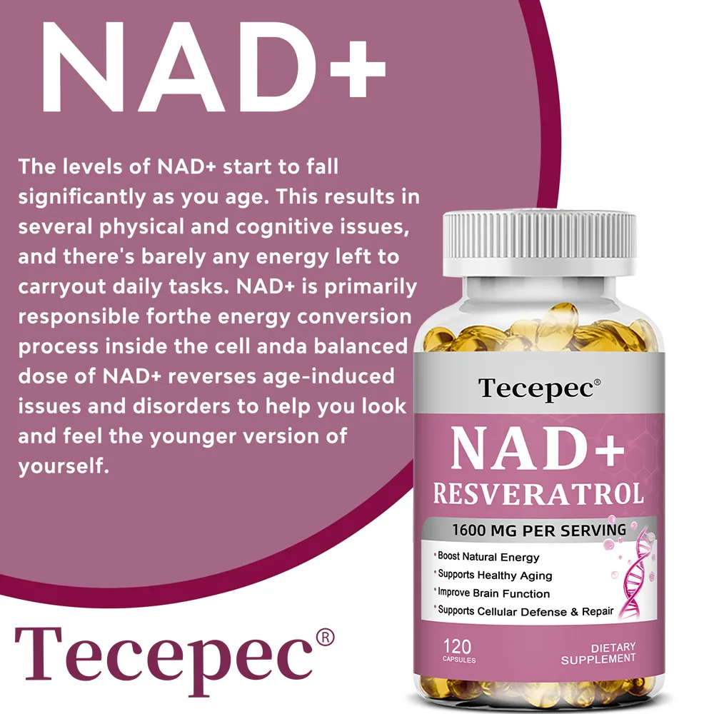 NAD 1500 Mg + Trans-resveratrol - Support Cellular Health, Stamina & Healthy Aging, Supports DNA Repair and Healthy Metabolism