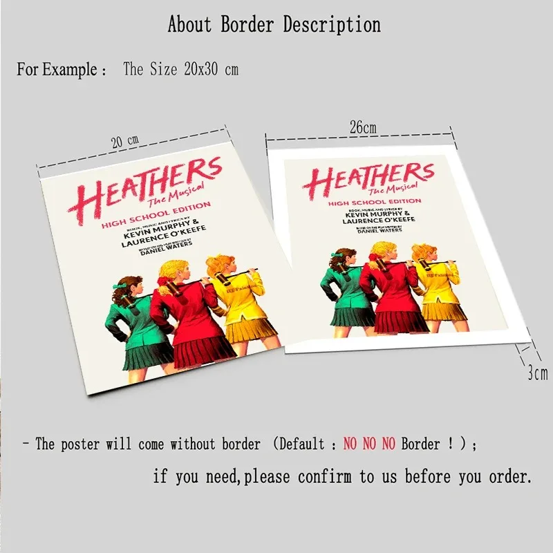 Classic Teenage Musical Heathers Poster Music Drama Canvas Painting HD Printed Wall Art Pictures Room Home Theater Decor Gift