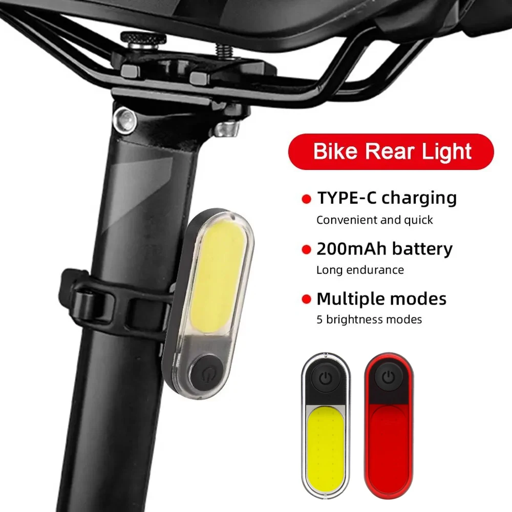 Bike Rear Lights LED Bicycle High Brightness Rechargeable MTB Road Bike Tail Light Rear Lamp Outdoor Cycling Warning Flashlights