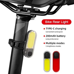 Bike Rear Lights LED Bicycle High Brightness Rechargeable MTB Road Bike Tail Light Rear Lamp Outdoor Cycling Warning Flashlights