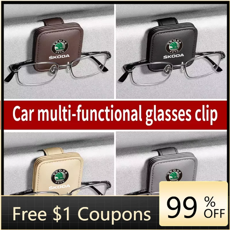 

Магнитный держатель для солнцезащитных очков и карт на козырек автомобиля для Skoda Octavia 3, 2, Superb 3, Kodiaq, Fabia, Kamiq, Karoq, AC