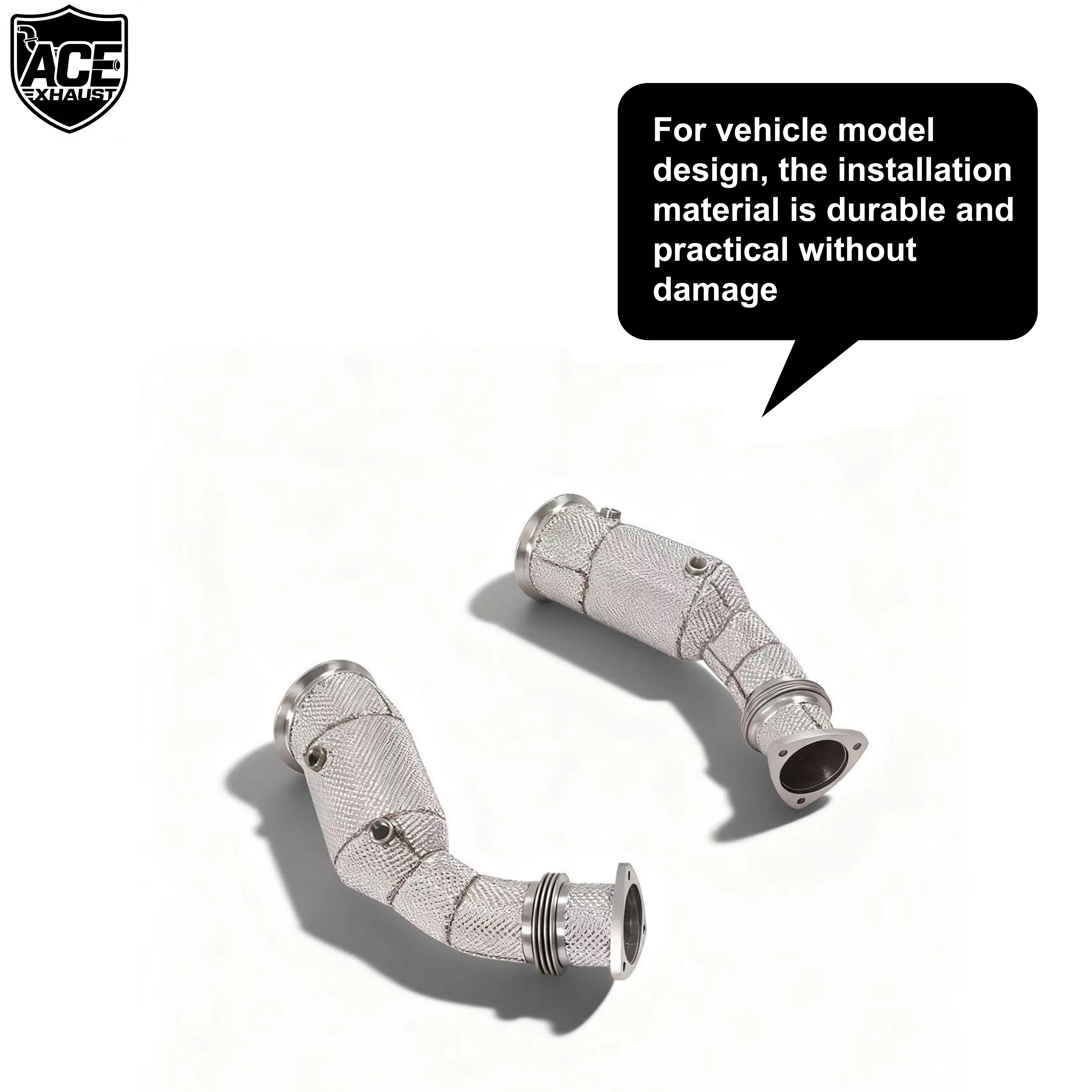 ACE Edelstahl-Rennsport-Downpipe für Aston Martin DB11 5.2T Hochleistungs-Auspuffrohr mit Hitzeschild Auspuffanlagen – Detail 5
