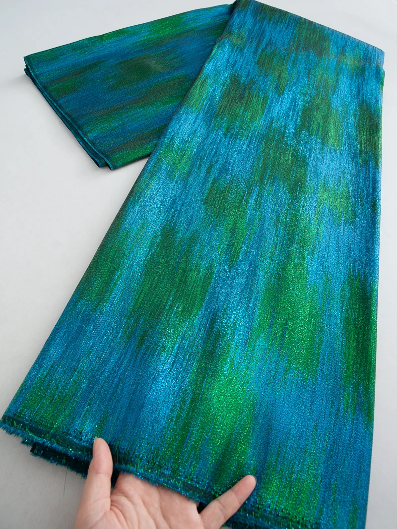 럭셔리 금박 오간자 레이스 원단 2025 고품질 2.5야드 아프리카 면 레이스 원단 여성 파티 웨딩 드레스용4529