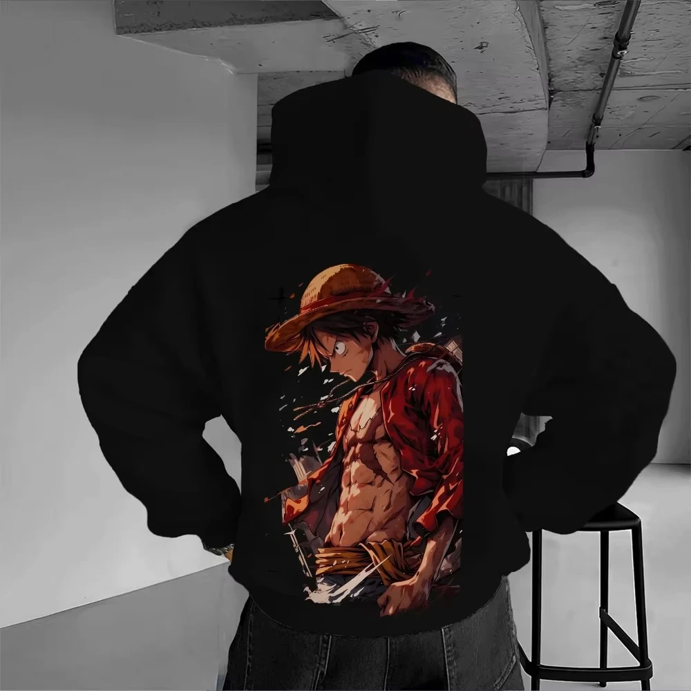 

ONE PIECE 2025, новая популярная мужская толстовка с капюшоном, свитер Monkey D. Luffy, аниме, весенне-осенняя детская роскошная одежда для родителей и детей для мальчиков