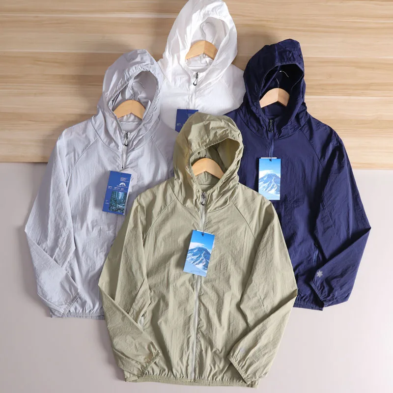 

Lightweight Outdoor Men's Jaet Breathable Water-Resistant Spring Summer Faion Urban Sle Long Sve Hooded Coat