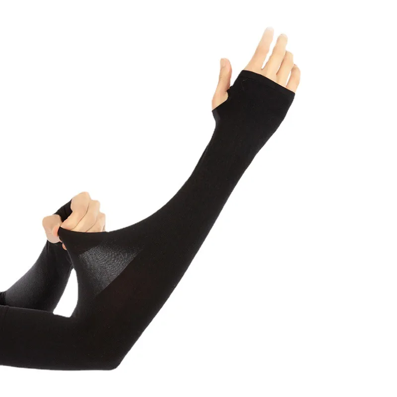 

Модные летние солнцезащитные рукава из ледяного шелка с УФ-защитой UPF50+ для мужчин и женщин, однотонные, для велоспорта и вождения