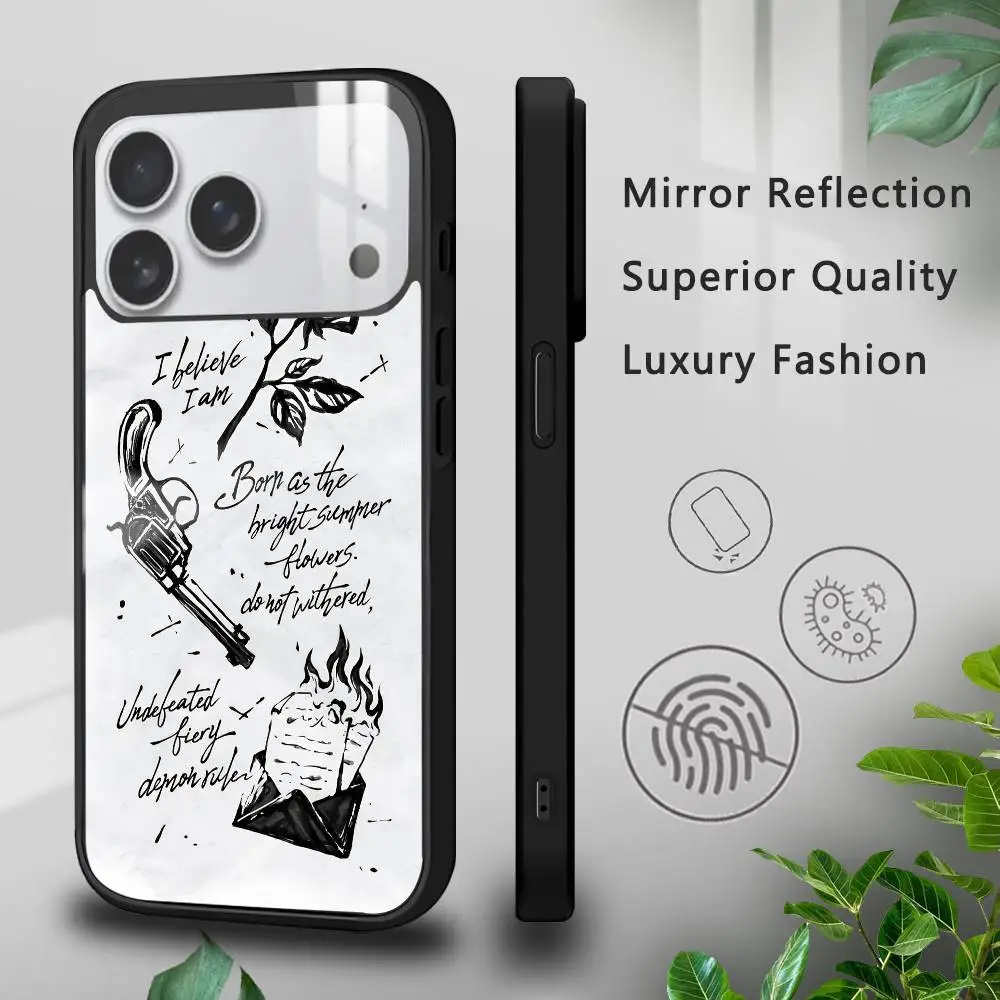 

Quotes from S-Stray Birds Phone Case For IPhone 16 15 14 13 12 11 Pro Max Plus Mini Plus Hard Mirror Surface Protect Funda
