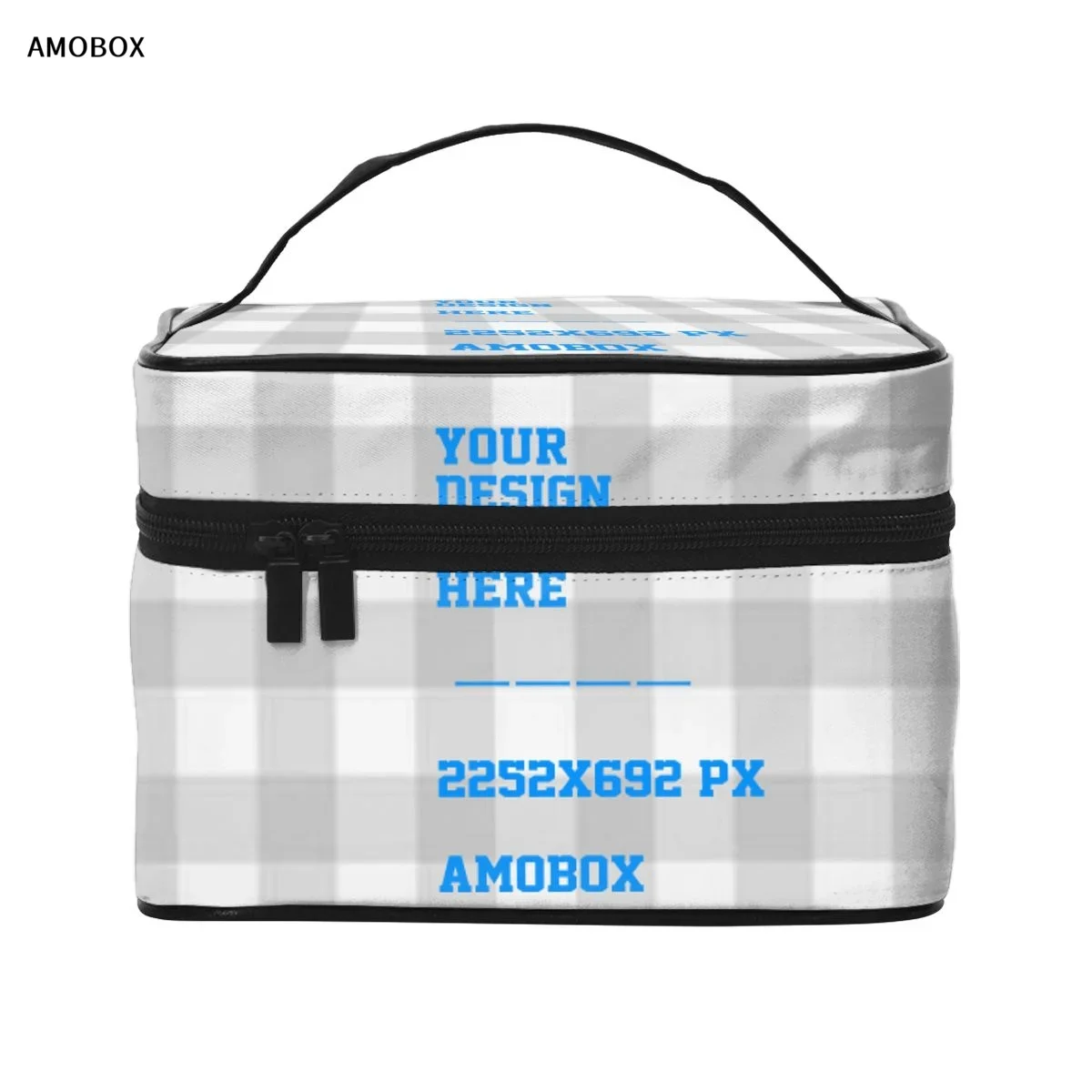 

AMOBOX Customizable Cosmetic Bag Set Travel Toiletry Bag, Makeup Organizer Bag with Double Zipper Bathroom Organizer