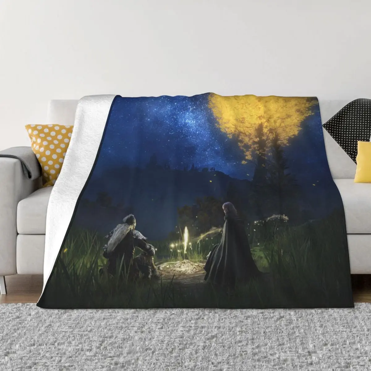 Eldenn Game Flannel Throw Blanket Vagabond Hero Warrior Prisoner Blankets for Bedding Travel Super Soft Bedroom Quilt