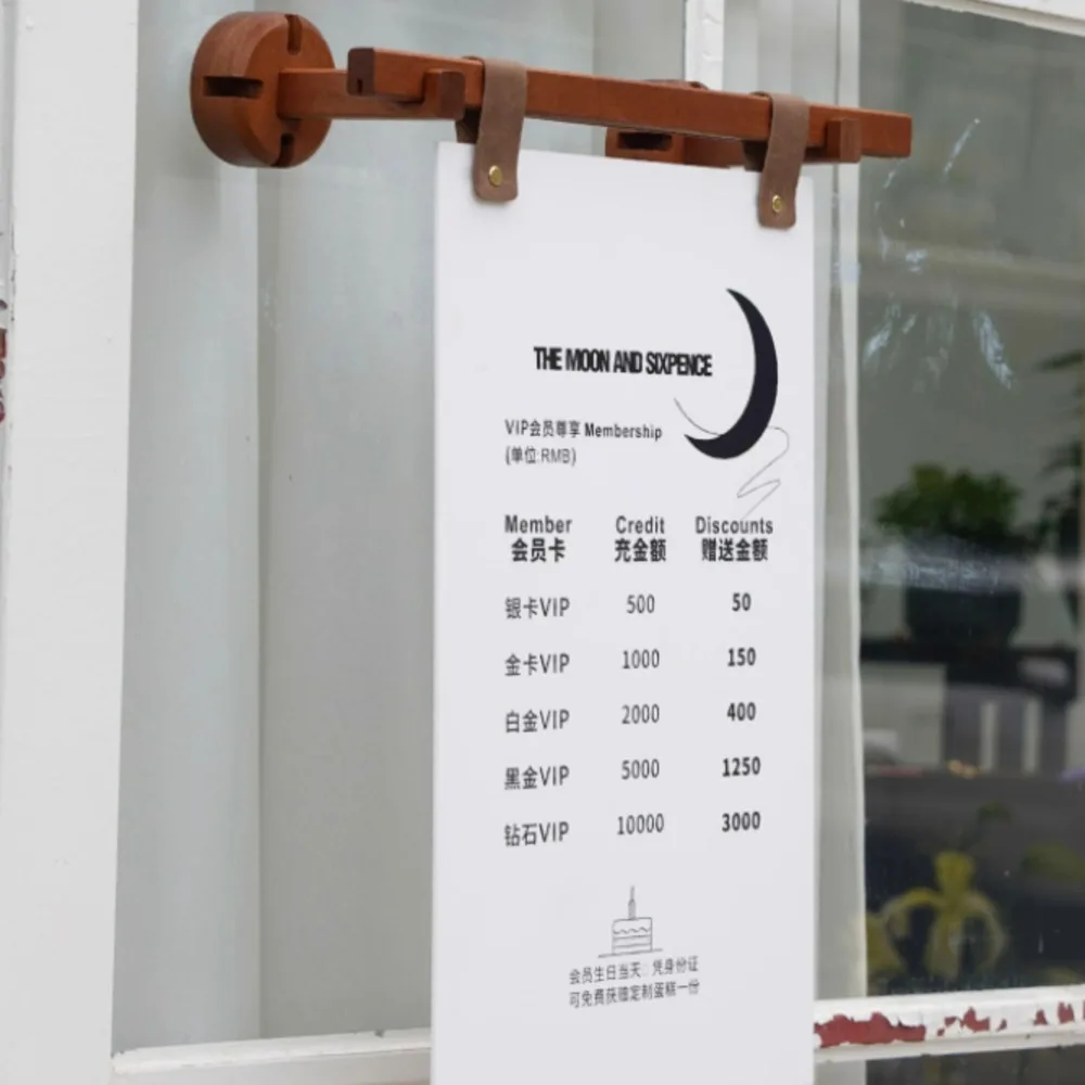 

1 шт., двусторонняя подвесная вывеска для магазина на заказ - минималистичная акриловая дверная табличка из массива дерева для бизнеса