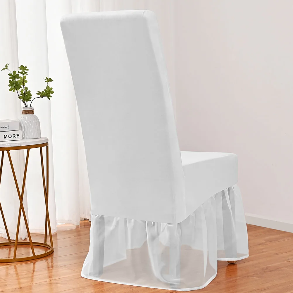 

Dining Chair Cover Kitchen Covers with Skirt Seat Chairs Room Fitted Skirts Slipcover Elastic Washable Decorative Furniture Sofa