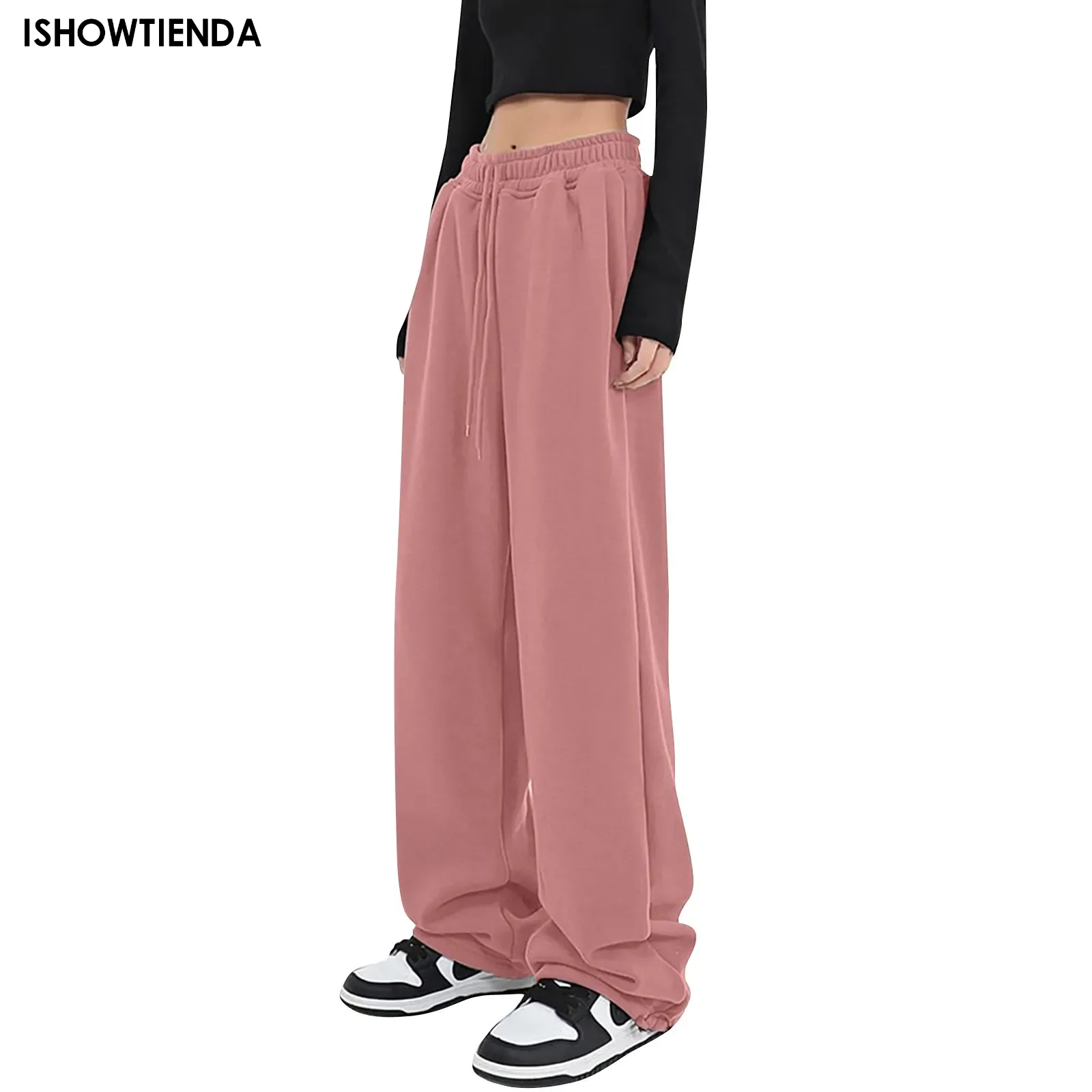 

Casual Gray Sweatpants Women Autumn Wide Leg Joggers Streetwear For Female All-match Oversized Loose Sports Trousers Ladies