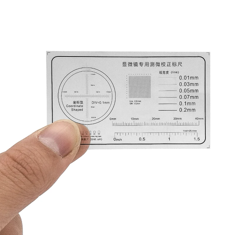 Microscope Micrometer Calibration Ruler PET Grid Net Micrometer Cross Line Scale Measuring Round Shaped Coordinate Measurement