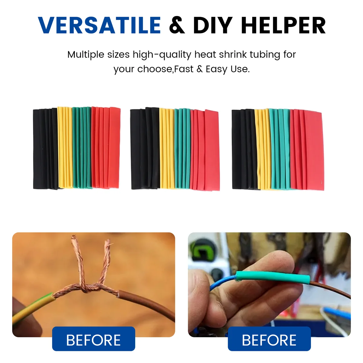 أنابيب الحرارة 328 قطعة كابل كهربائي للسيارة أنبوب الانكماش الحراري تشكيلة الأكمام