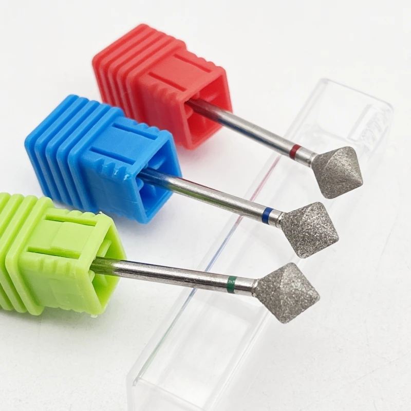 1Pcs New Rhombus Diamond Nail Drill Bit Nail Polishing Head,3/32 Shank Rhombus Nail File Drill Bit Cuticle Cleaner gallery 3