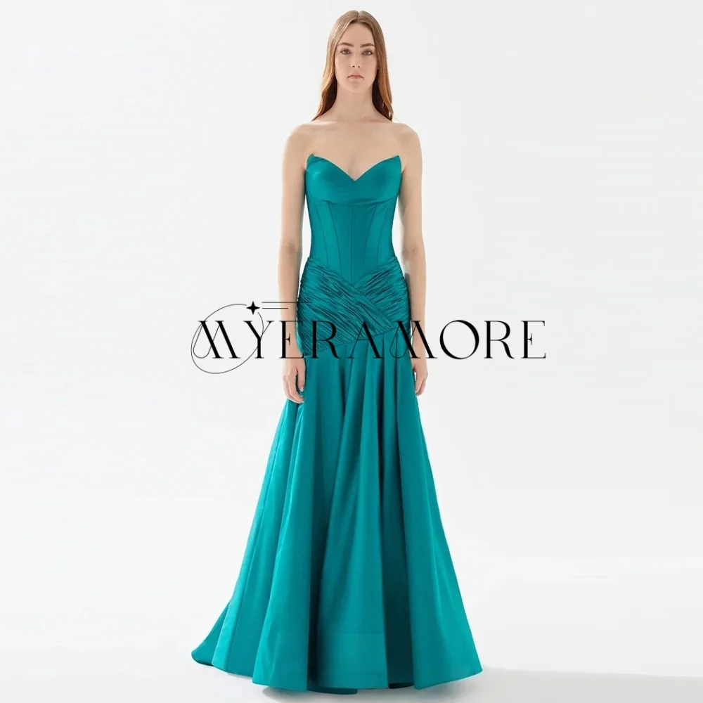 فساتين سهرة أنيقة على شكل قلب بدون أكمام حورية البحر مطوي مناسبة رسمية فساتين حفلة موسيقية مخصصة فساتين سهرة