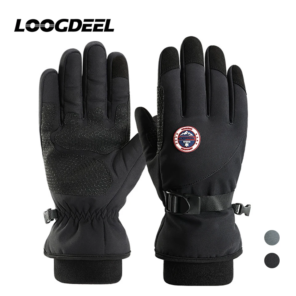 LOOGDEEL Winter Warm Skiing Gloves Men Waterproof Anti-slip Touch Screen Windproof Snowboard Motorcycle Cycilng Ski Gloves Women