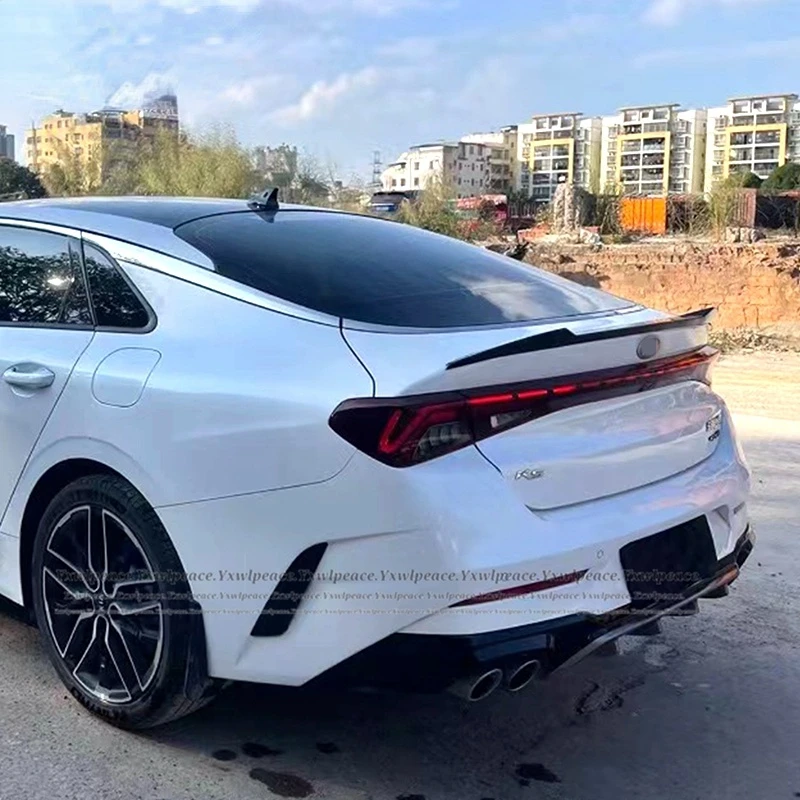 For KIA K5 Optima 2020 2021 2022 Spoiler ABS Plastic Unpainted Color V Style Rear Trunk Lip Spoiler Wing