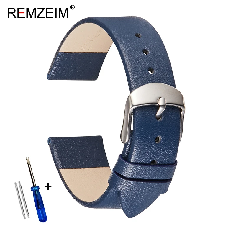 Ultradünnes, weiches Echtleder-Uhrenarmband, 14 mm, 16 mm, 18 mm, 20 mm, 22 mm, Weiß, Schwarz, Rosa, Braun, Lederarmband – Detail 9