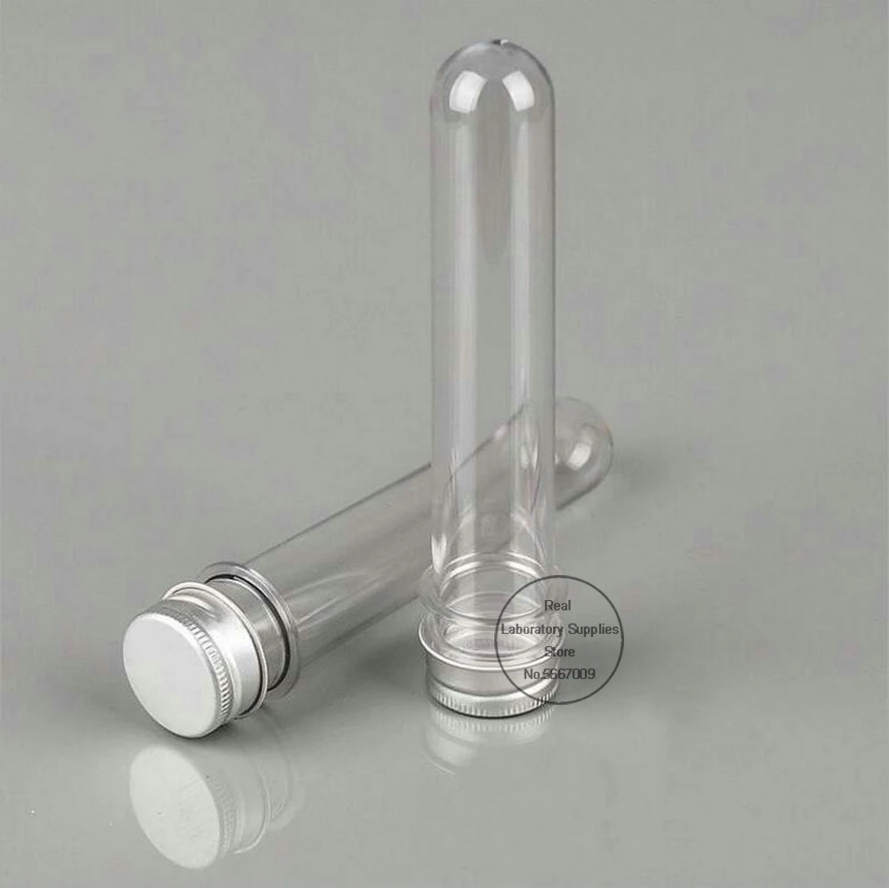 10pcs lab 30/40/100ml PET test tube bottle Transparent cylindrical plastic refillable bottle for Mask candy data line