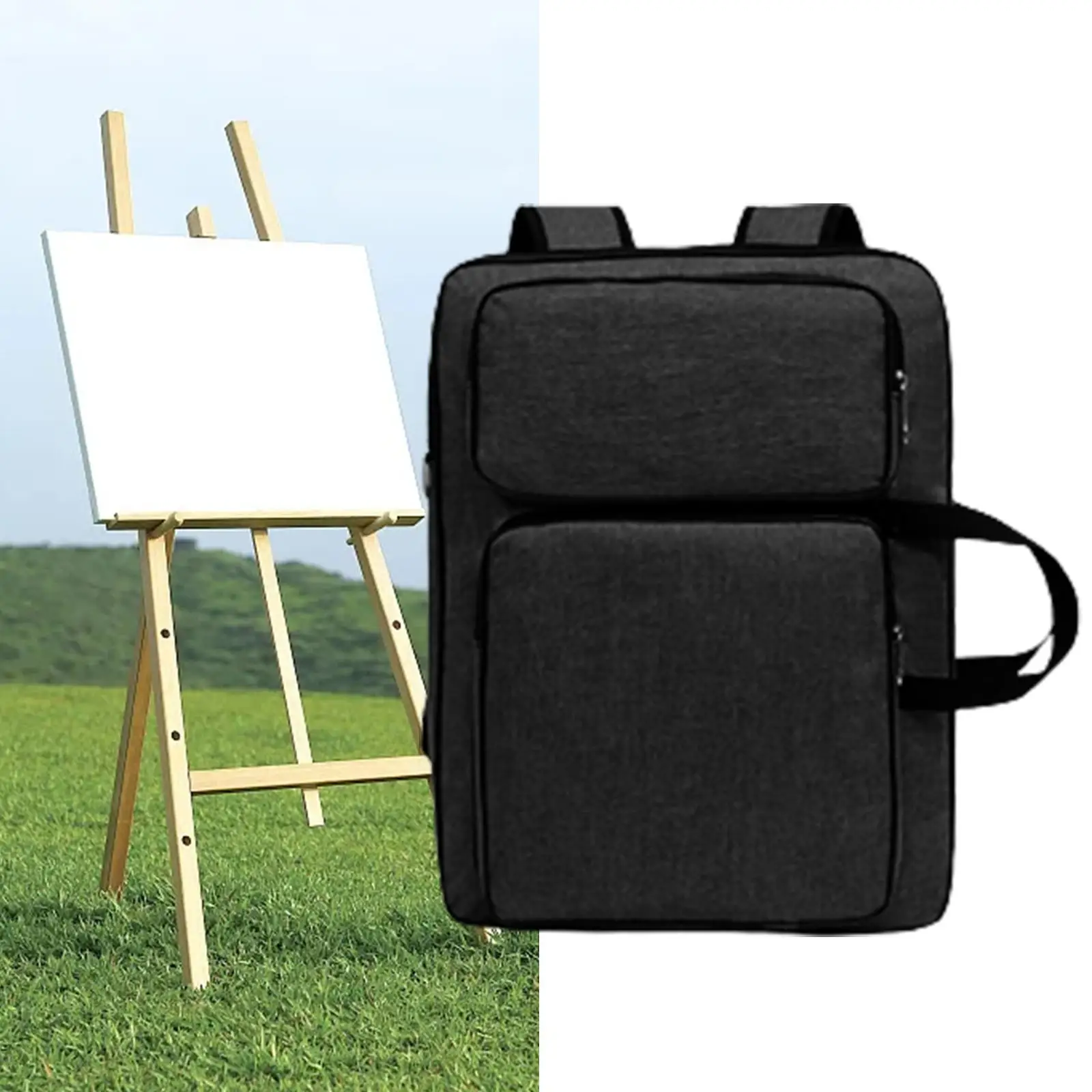 Drawing Board Portable Backpack Handheld Professional Artwork Art Portfolio Case for Pencil Painting Supplies Easel Paper