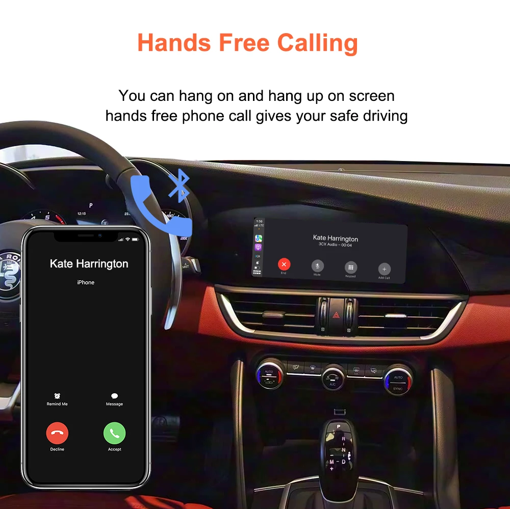 Bonroad Wireless Carplay Android Auto OEM Upgrade Decoder Box für Alfa Romeo Stelvio & Giulia 2017-2020 Airplay Mirror Link – Detail 11