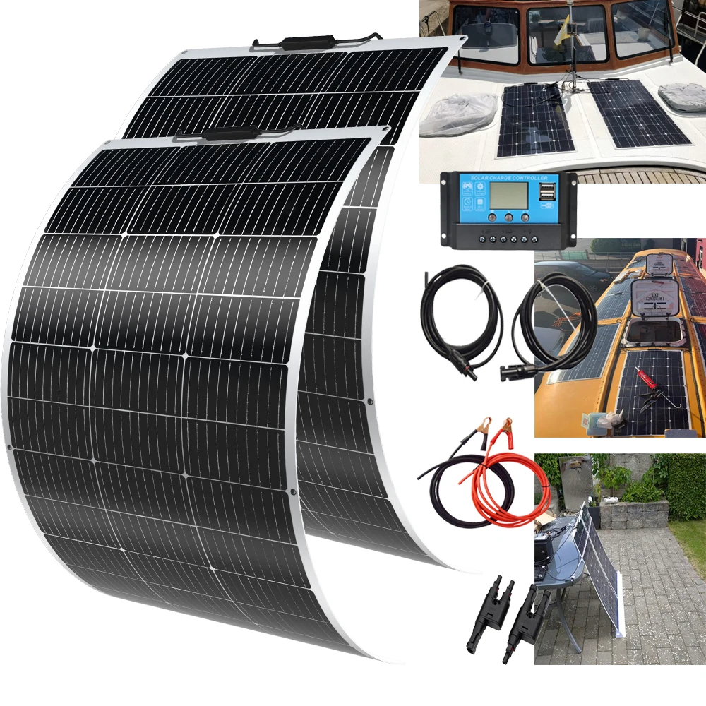 

BOGUANG 300W Flexible Solar Panel Battery kit charger 2pcs 150W Solar Panels Module Power Supply for Car, Yacht,Car/Home/Camping