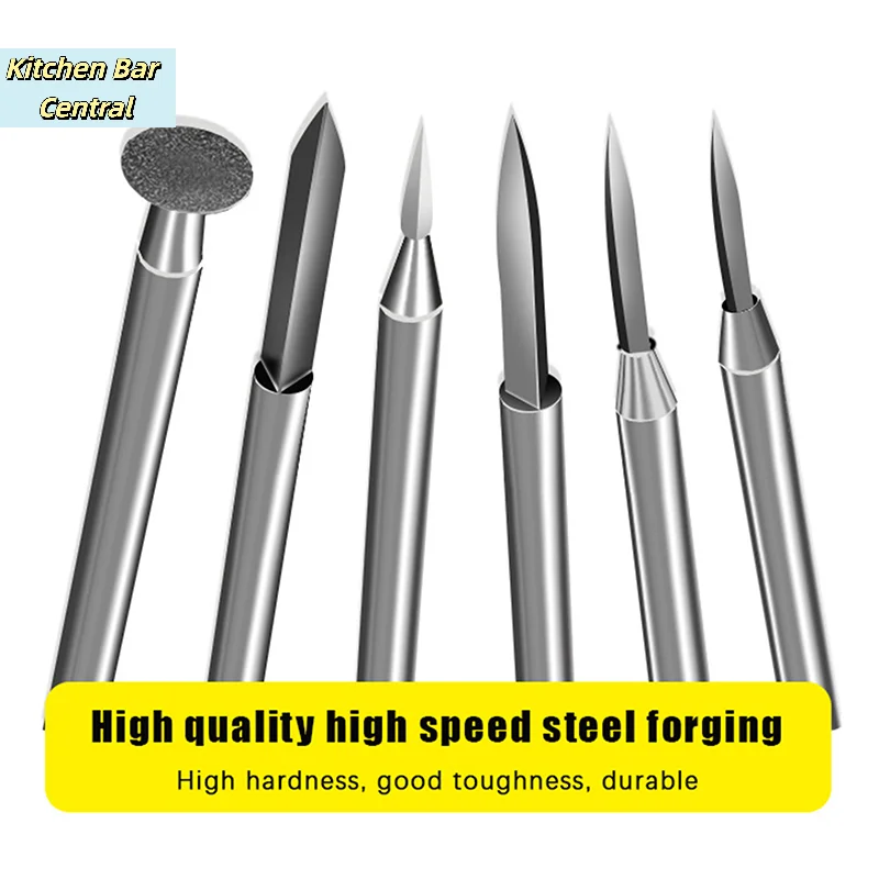 

【6Pcs Wood Carving Drill Bits Set For Electric Engraving Drill Accessories Bit Wood Crafts Grinding Tool】