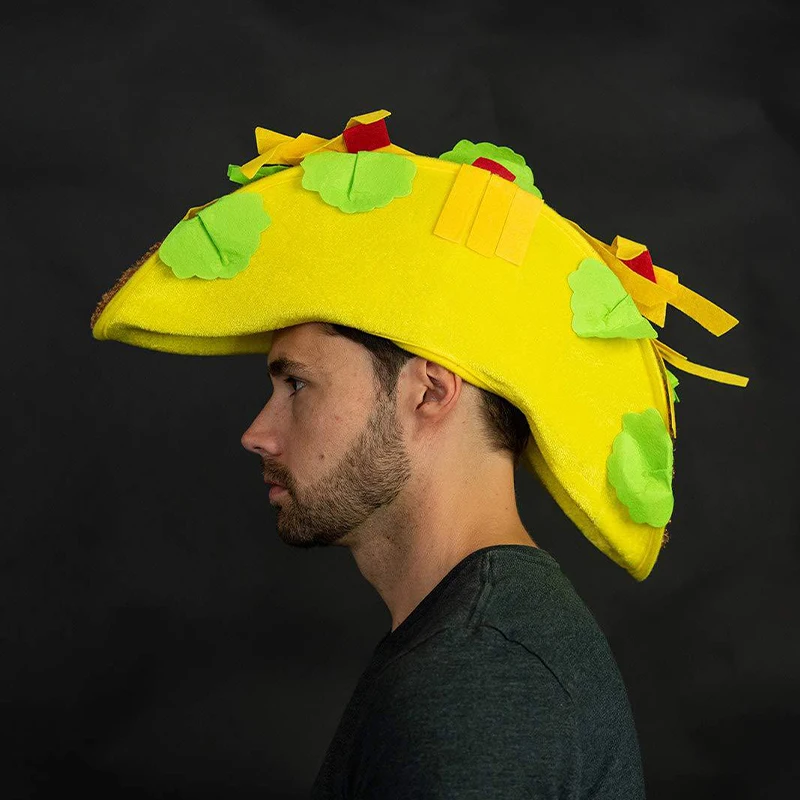 Chips Pommes Frites Hut Taco Sombrero Hüte für Erwachsene Tacos Stirnband für Fiesta Karneval Kostüm Requisite – Detail 2
