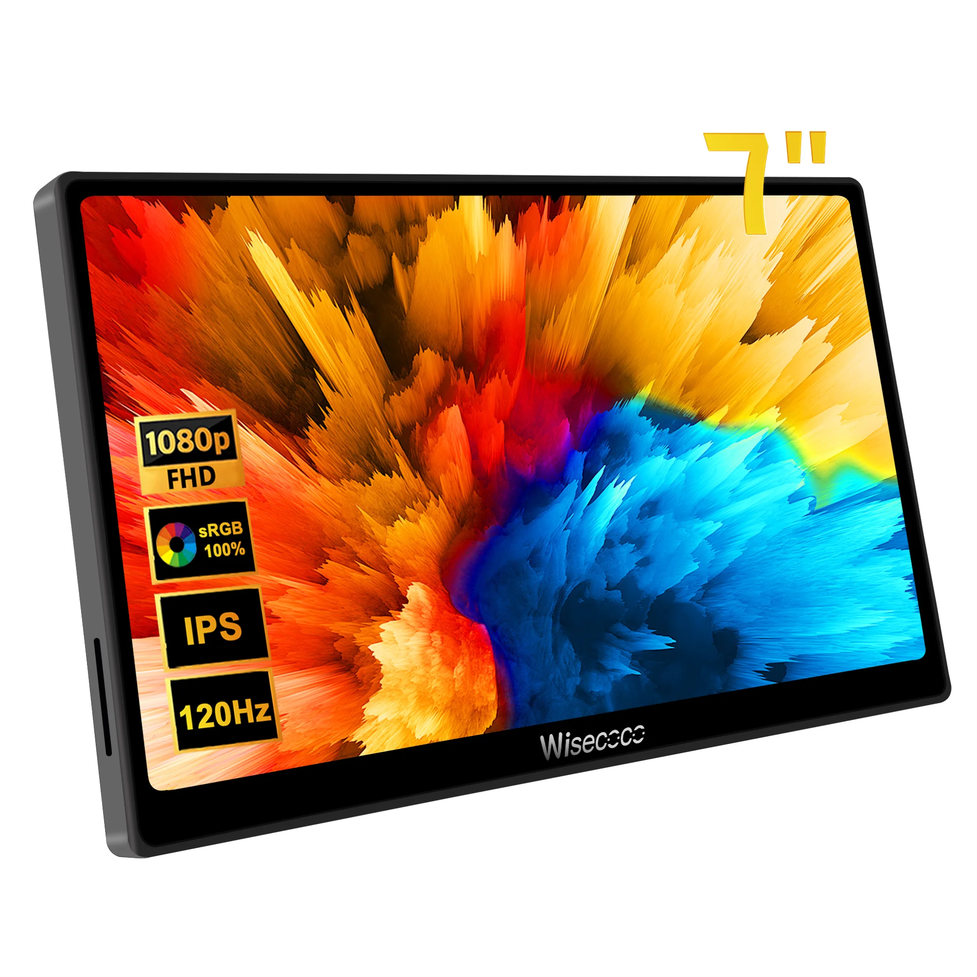 

Wisecoco 7 Inch Portable Touch Monitor 120Hz Gaming Laptop IPS LCD 1920x1080 FHD Display for PC Raspberry Pi XBox Switch