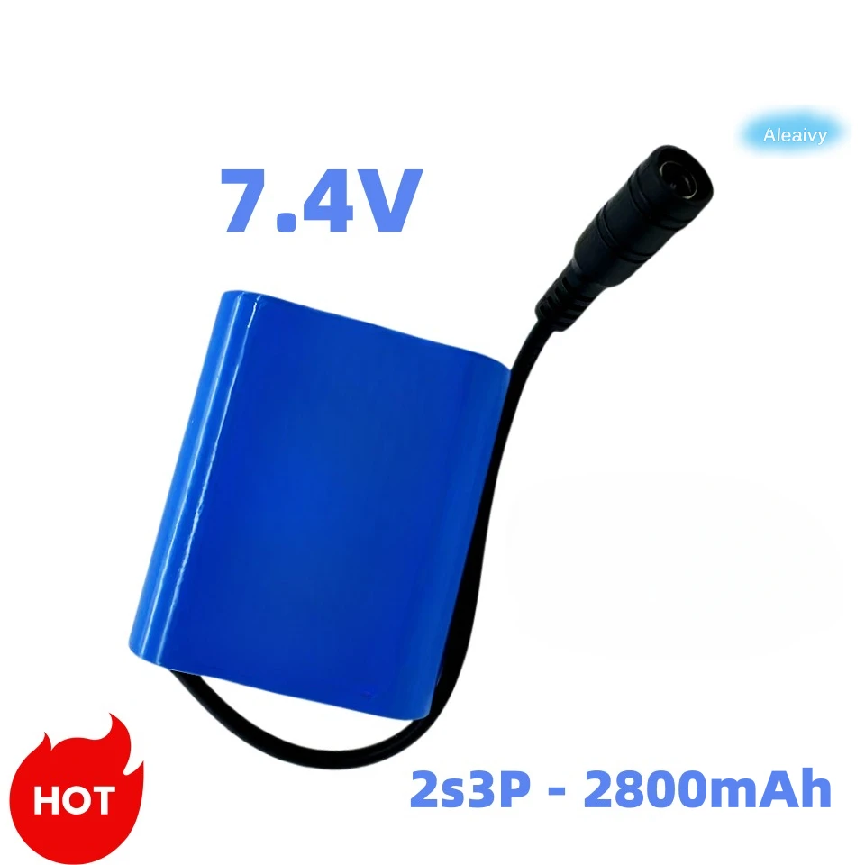 Rechargeable 8.4V  Li-ion Battery 2s3p for High Power LED Light, Built-in BMS for Bicycle Headlight, Fishing Light, RC Boat