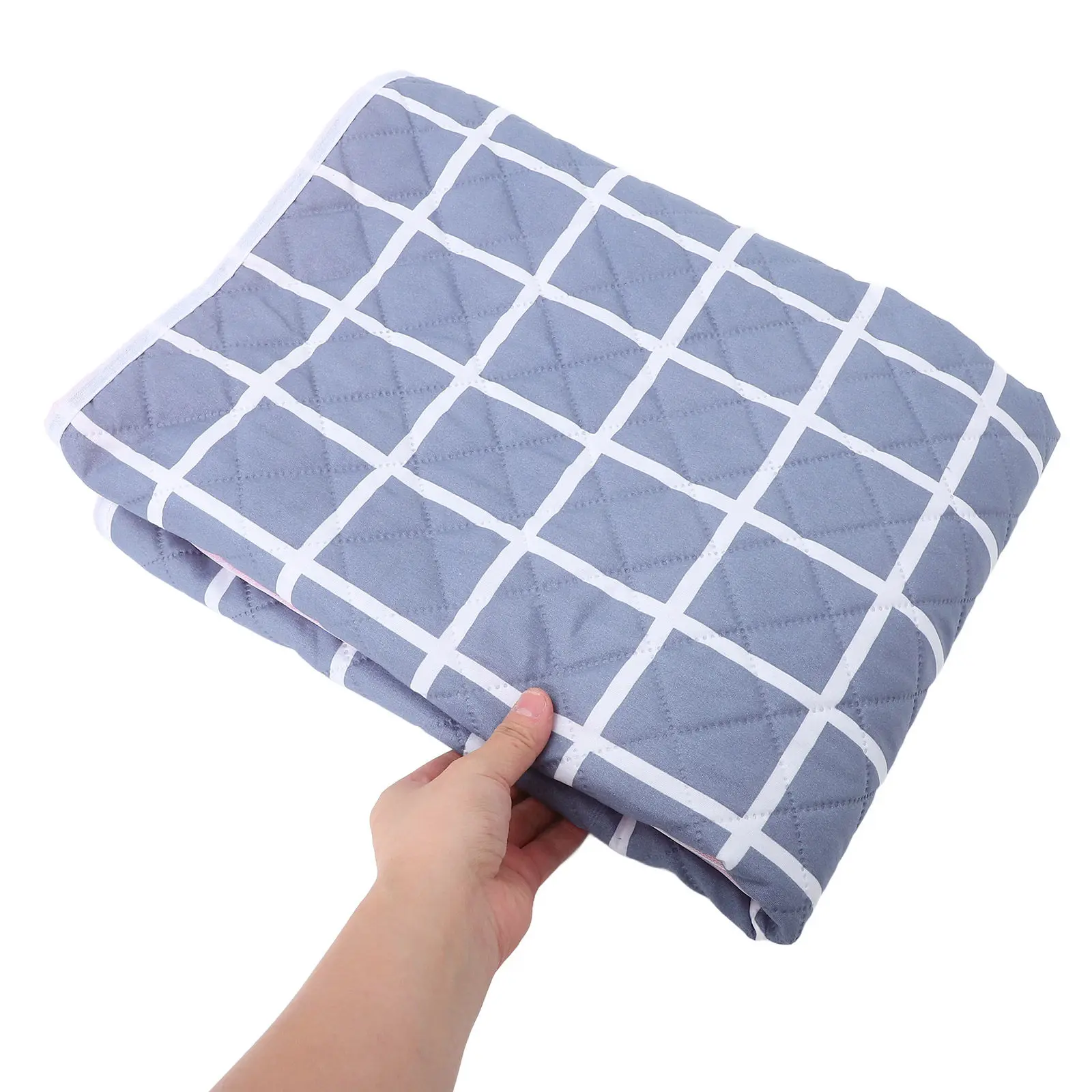 Washable Non-Slip Large Waterproof Bed Pad Absorbent Protection for Adults Bed Wetting Reusable Plaid Mattress Protector