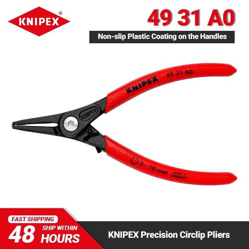 

KNIPEX 49 31 A0 Precision Circlip Pliers 103Grams 140mm Length Plier with Internal Opening Spring Protected and Captive