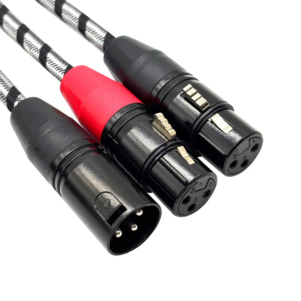 Sound Cannon XLR Cable Male to Dual Female/Female to 2 Male Y-Splitter 3Pin Balanced Analog Microphone Cables for Amplifier