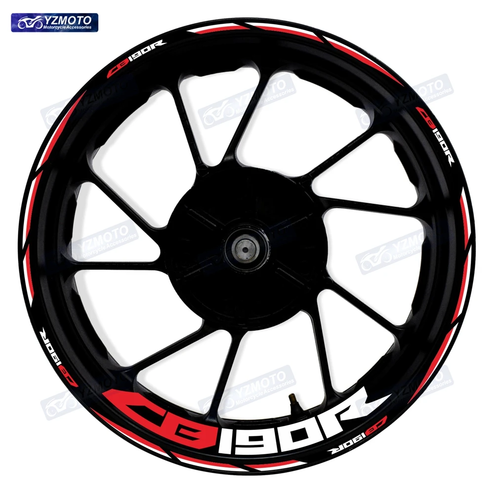 For HONDA CB190R CB 190R Motorcycle RACING Front And Rear Wheel Hub 17 Inch Waterproof Sticker Reflective Rim Stickers Decal