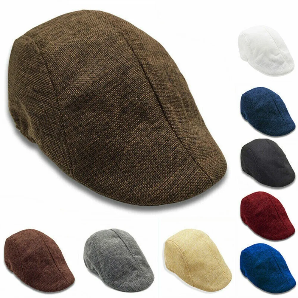 Outdoor Linen Unisex Sun Hat Hat Vintage Men Flat Cap Golf Driving Hat