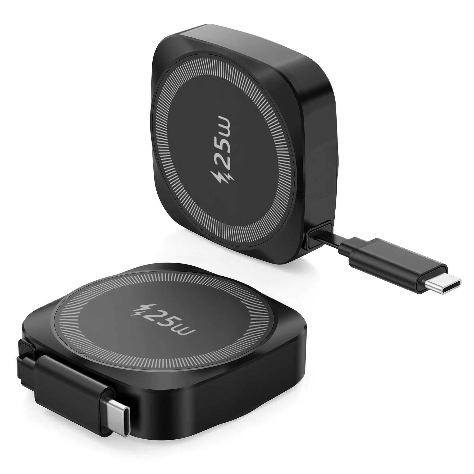 Qi2 25W Magnetisches Kabelloses Ladegerät für iPhone 17 16 15 Pro Max Airpods Kabelloses Schnell-Ladepad mit Ausziehbarem Typ-C-Kabel – Detail 10