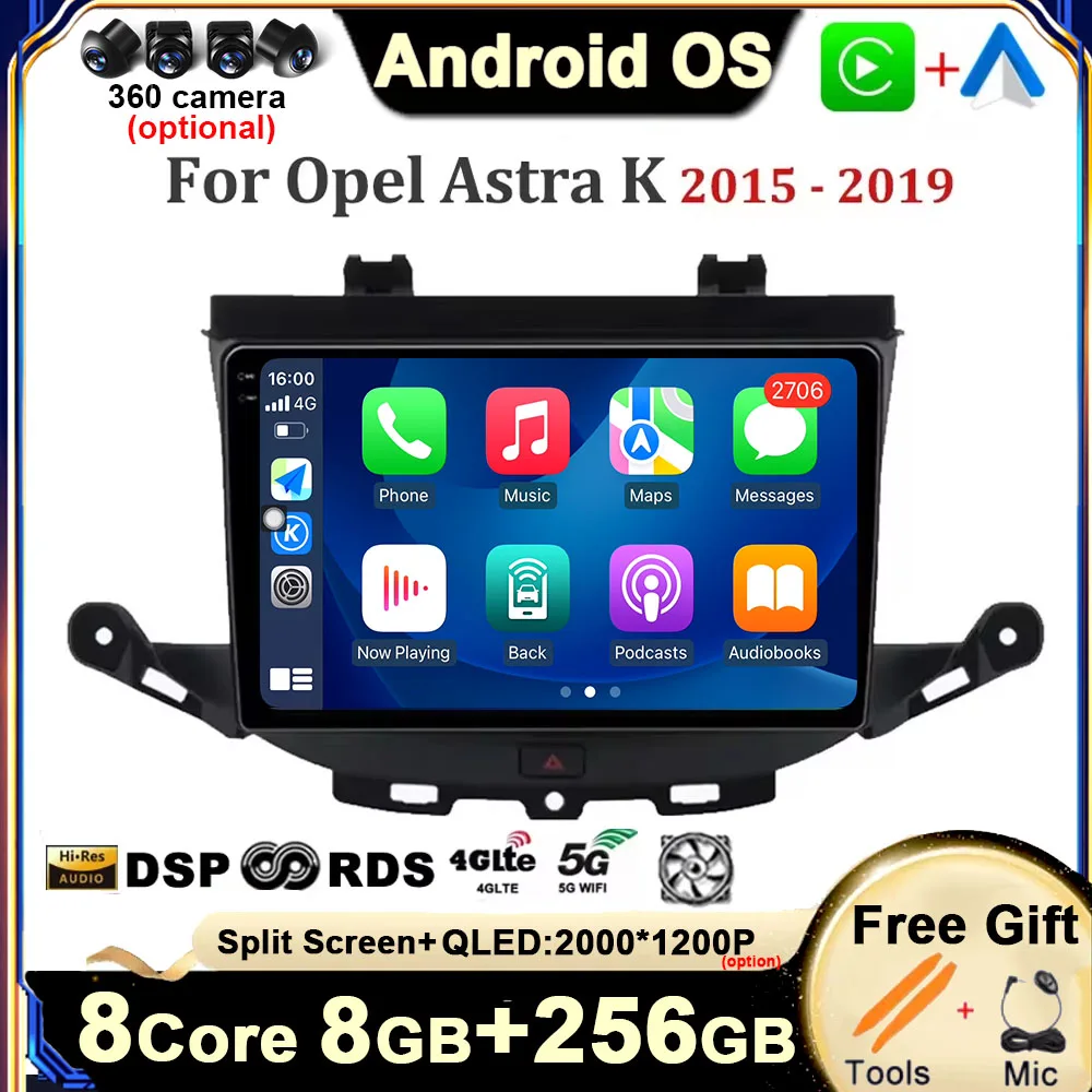 

Android 14 for Opel Astra K 2015 - 2019 Car Multimedia Radio Video Player GPS Navigation Screen DSP WIFI 4G LET Carplay BT Tools