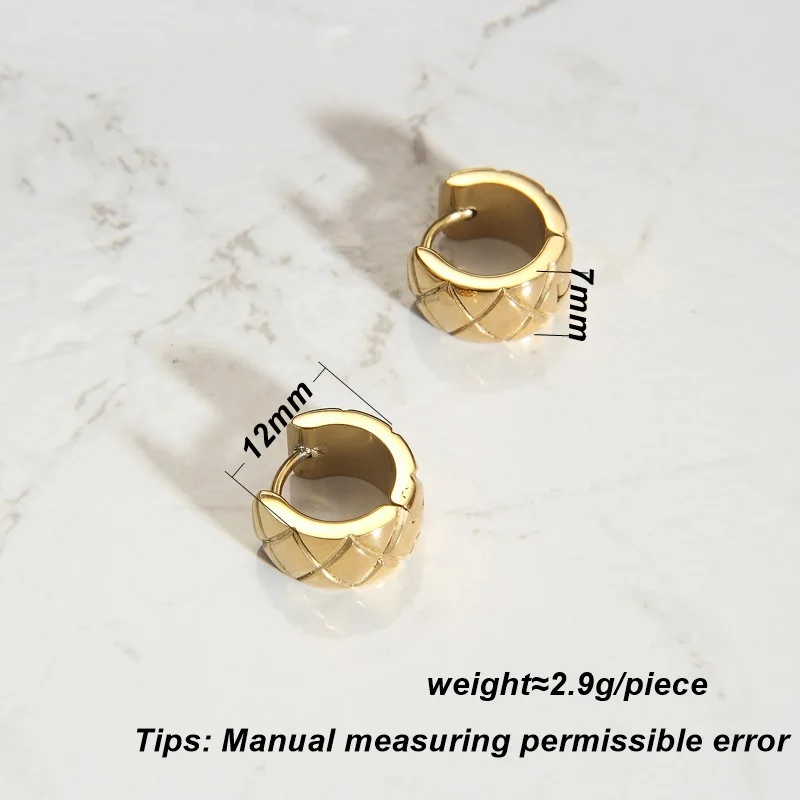 KITEAL 2024 new hit PVD plated Lady earrings earring female 2024 Grid pattern women earring christmas gift