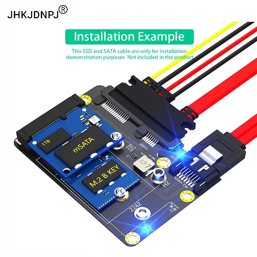 2 in 1 Combo Msata/ M.2 NGFF SSD to dual SATA3 Adapter Card